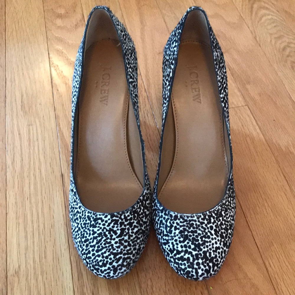 J.Crew animal print calf hair pumps